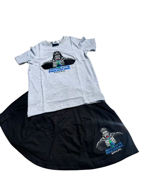 Kids Girls Skirt (black&gray)