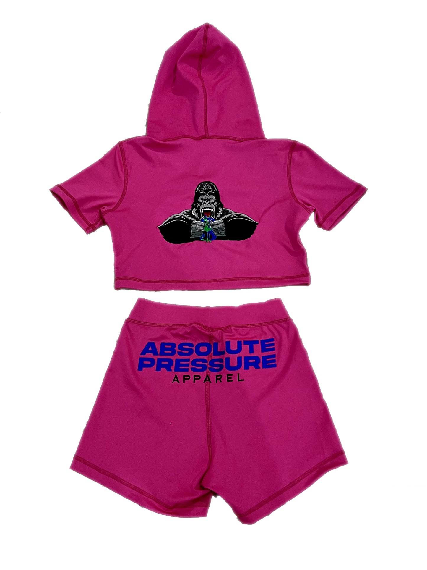 Women's Shorts Set (Pink Cropped)