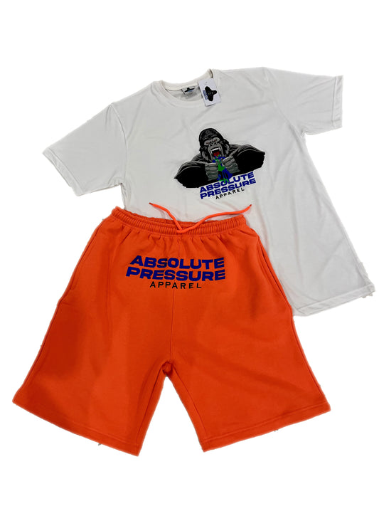 Men's Shorts Set (White/Orange)