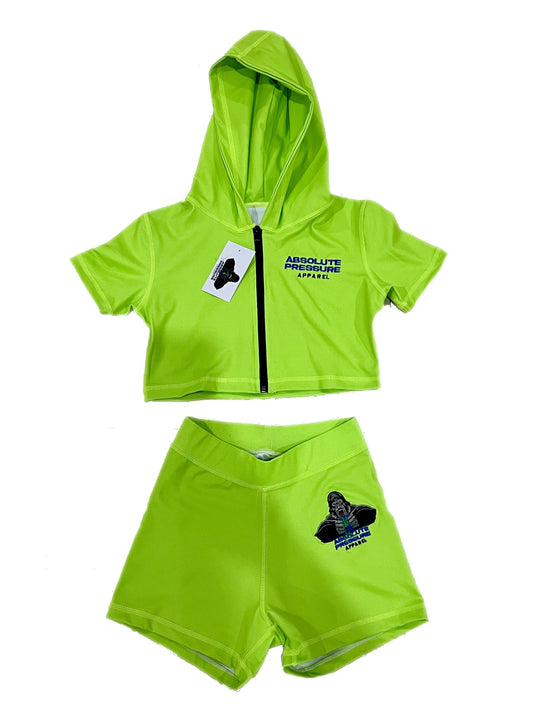 Women's Shorts Set (Green Cropped)